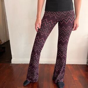 3/$15 Burgundy Zig Zag Vintage Style Flares Bellbottoms Forever 21 S